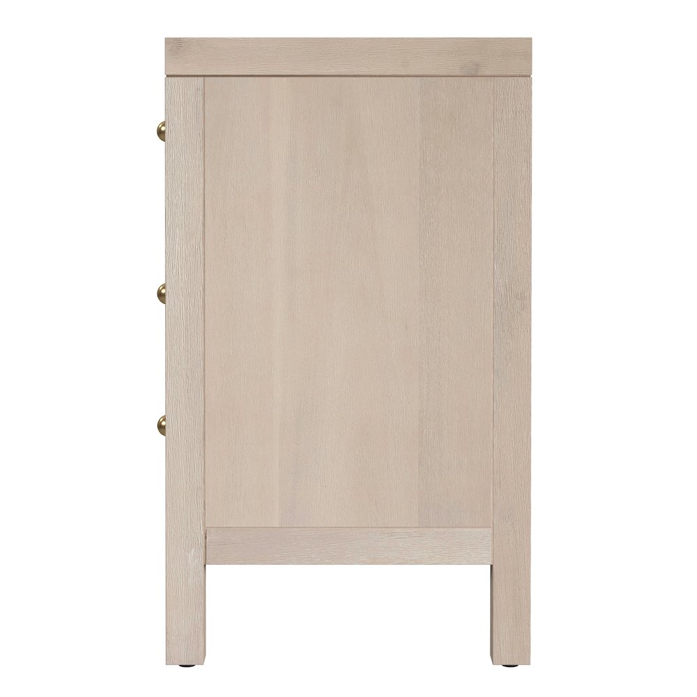 Nora 25 in. W Rectangular Wood 3 Drawer Nightstand, Taupe. Picture 5