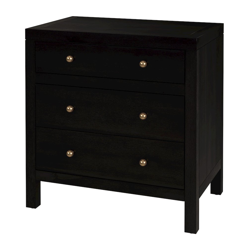 Nora 25 in. W Rectangular Wood 3 Drawer Nightstand, Coffee. Picture 1