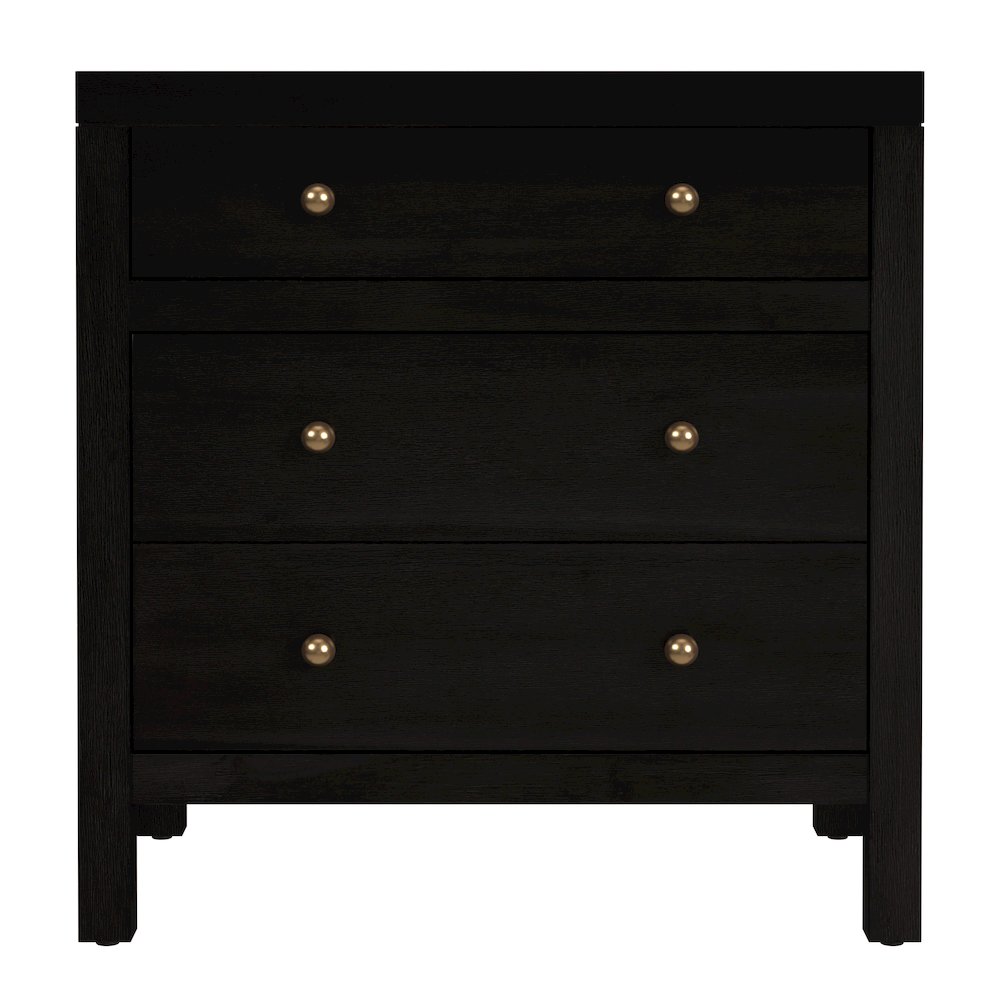 Nora 25 in. W Rectangular Wood 3 Drawer Nightstand, Coffee. Picture 4