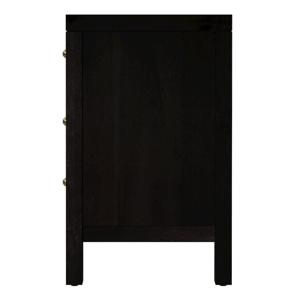 Nora 25 in. W Rectangular Wood 3 Drawer Nightstand, Coffee. Picture 5