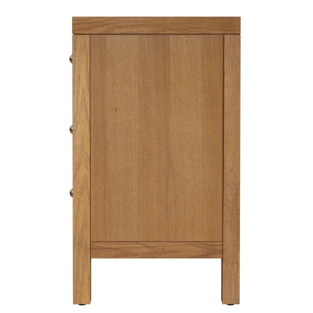 Nora 25 in. W Rectangular Wood 3 Drawer Nightstand, Natural. Picture 5