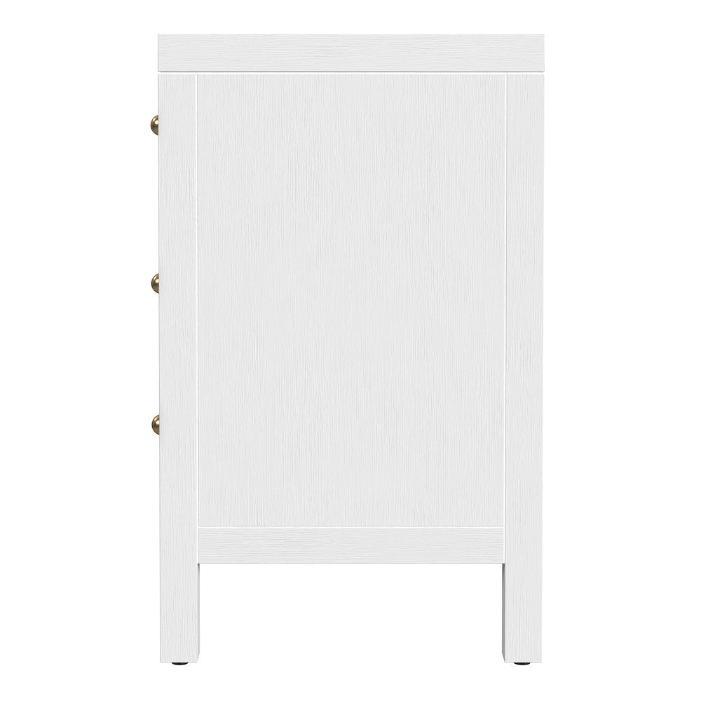 Nora 25 in. W Rectangular Wood 3 Drawer Nightstand, White. Picture 5