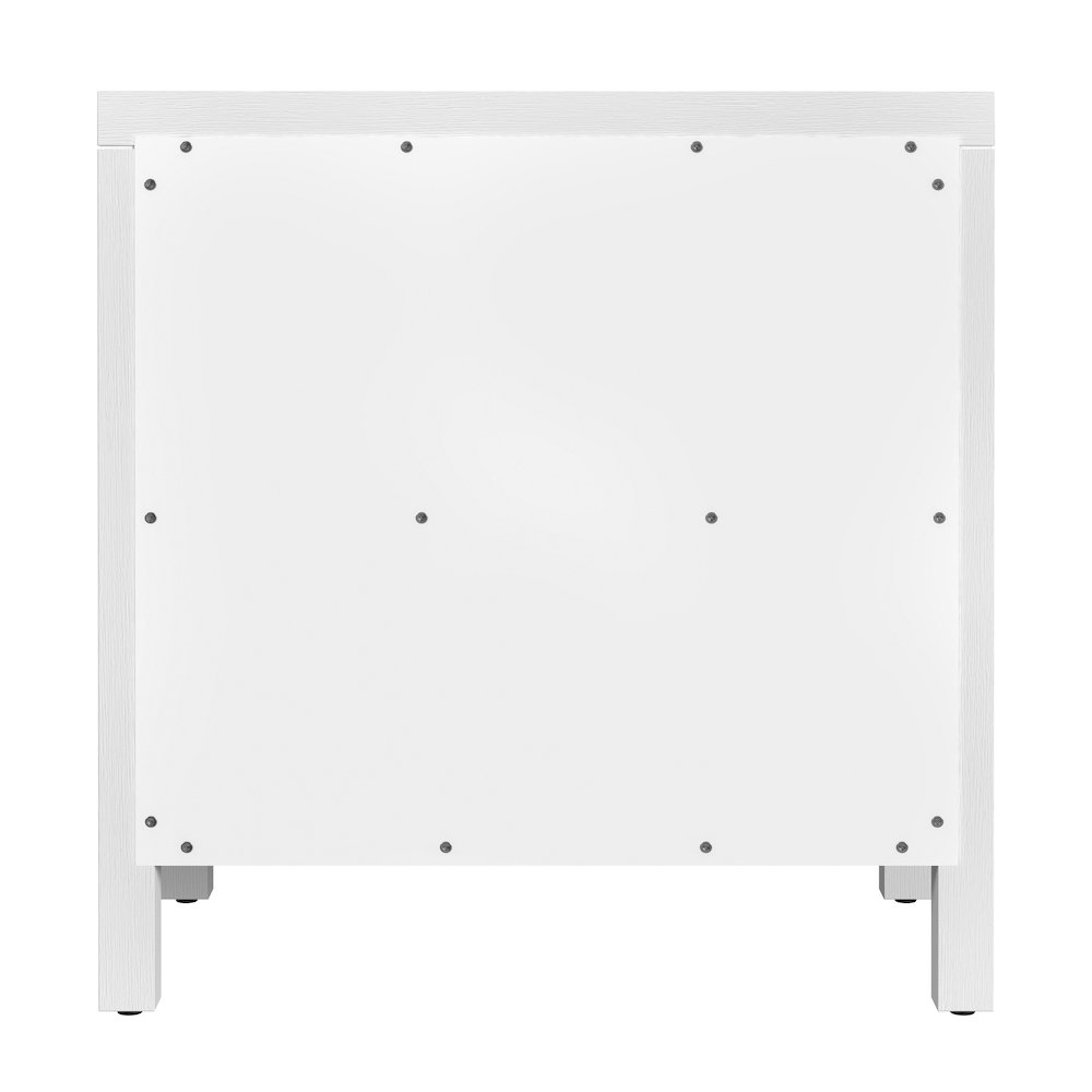 Nora 25 in. W Rectangular Wood 3 Drawer Nightstand, White. Picture 6