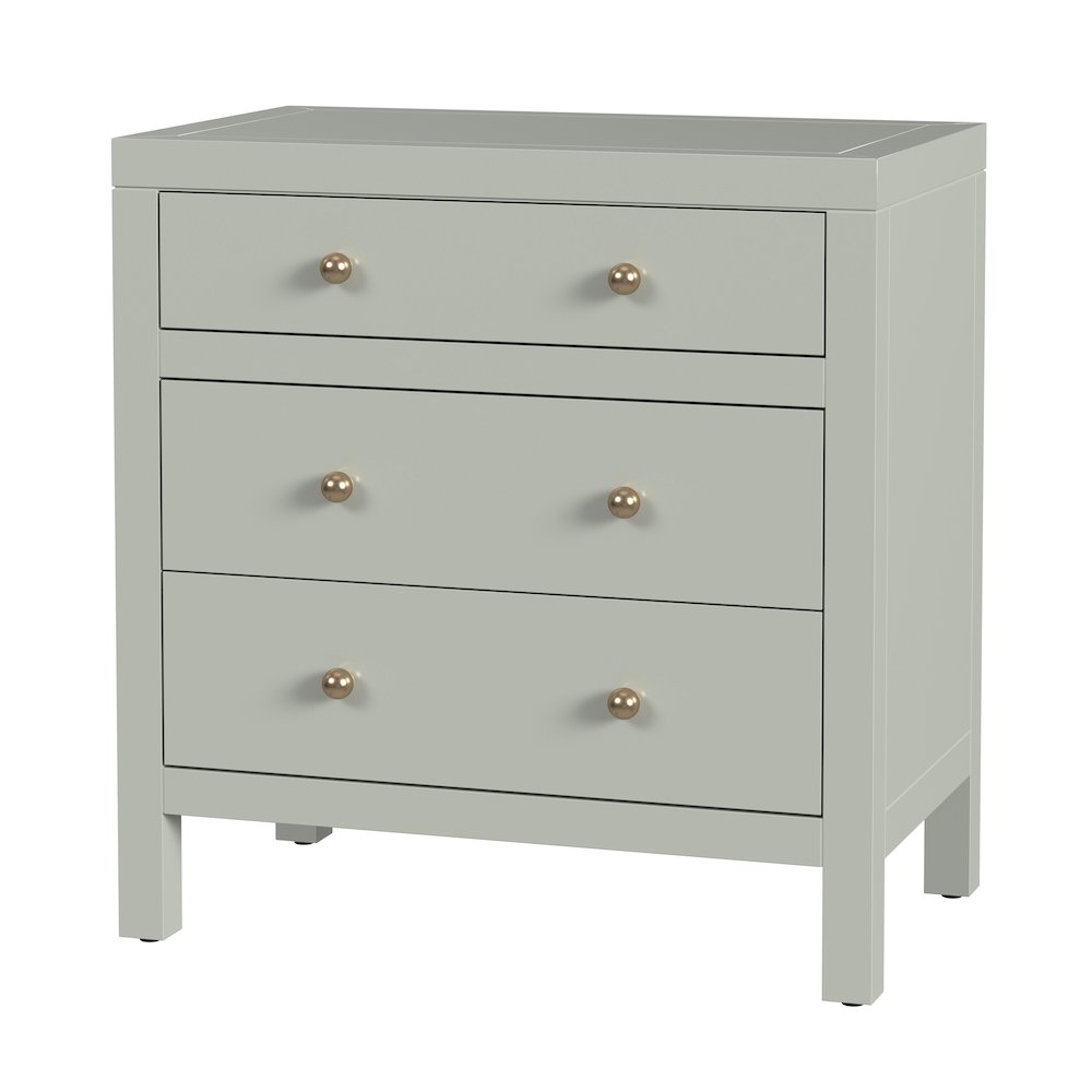 Nora 25 in. W Rectangular Wood 3 Drawer Nightstand, Sage Green. Picture 1