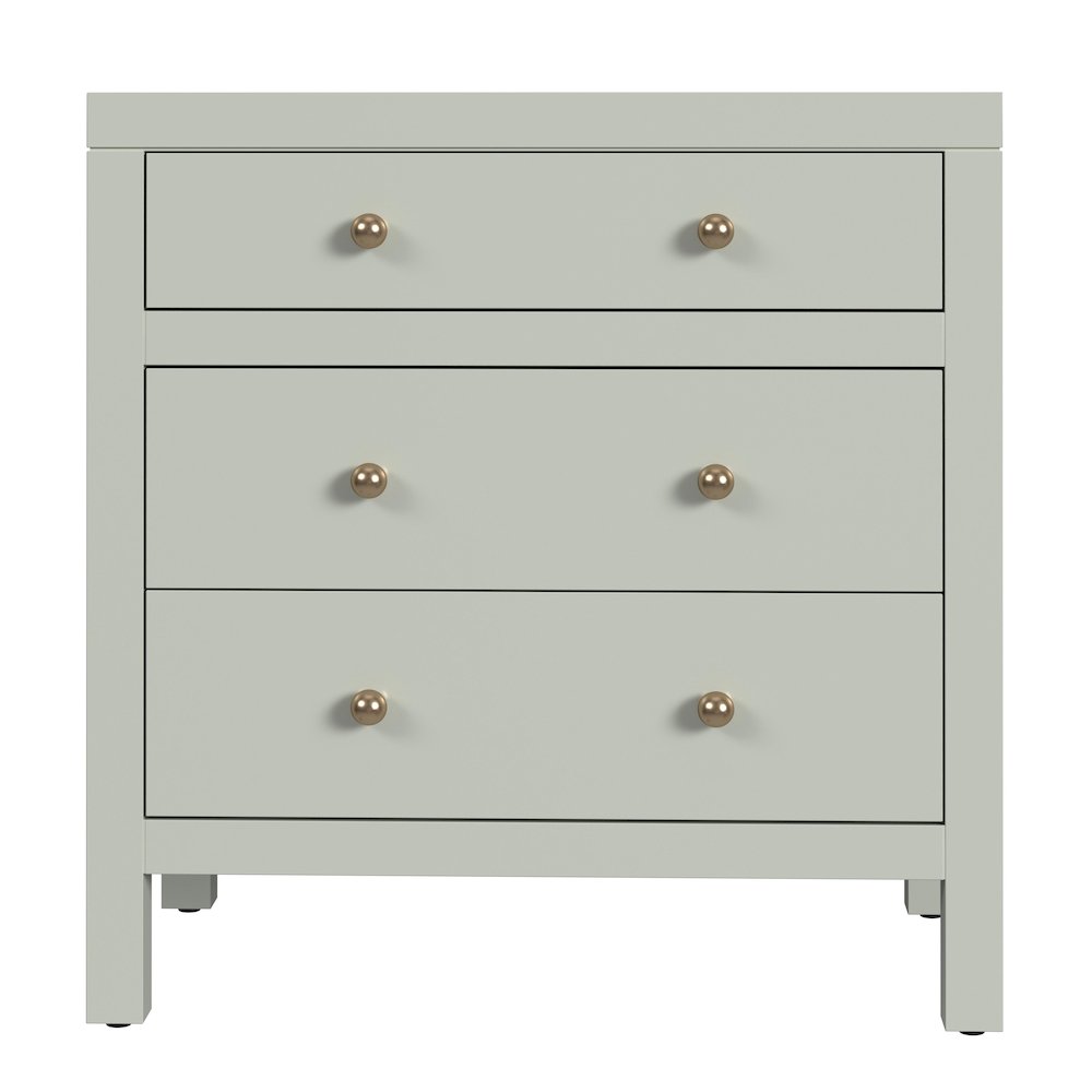 Nora 25 in. W Rectangular Wood 3 Drawer Nightstand, Sage Green. Picture 3