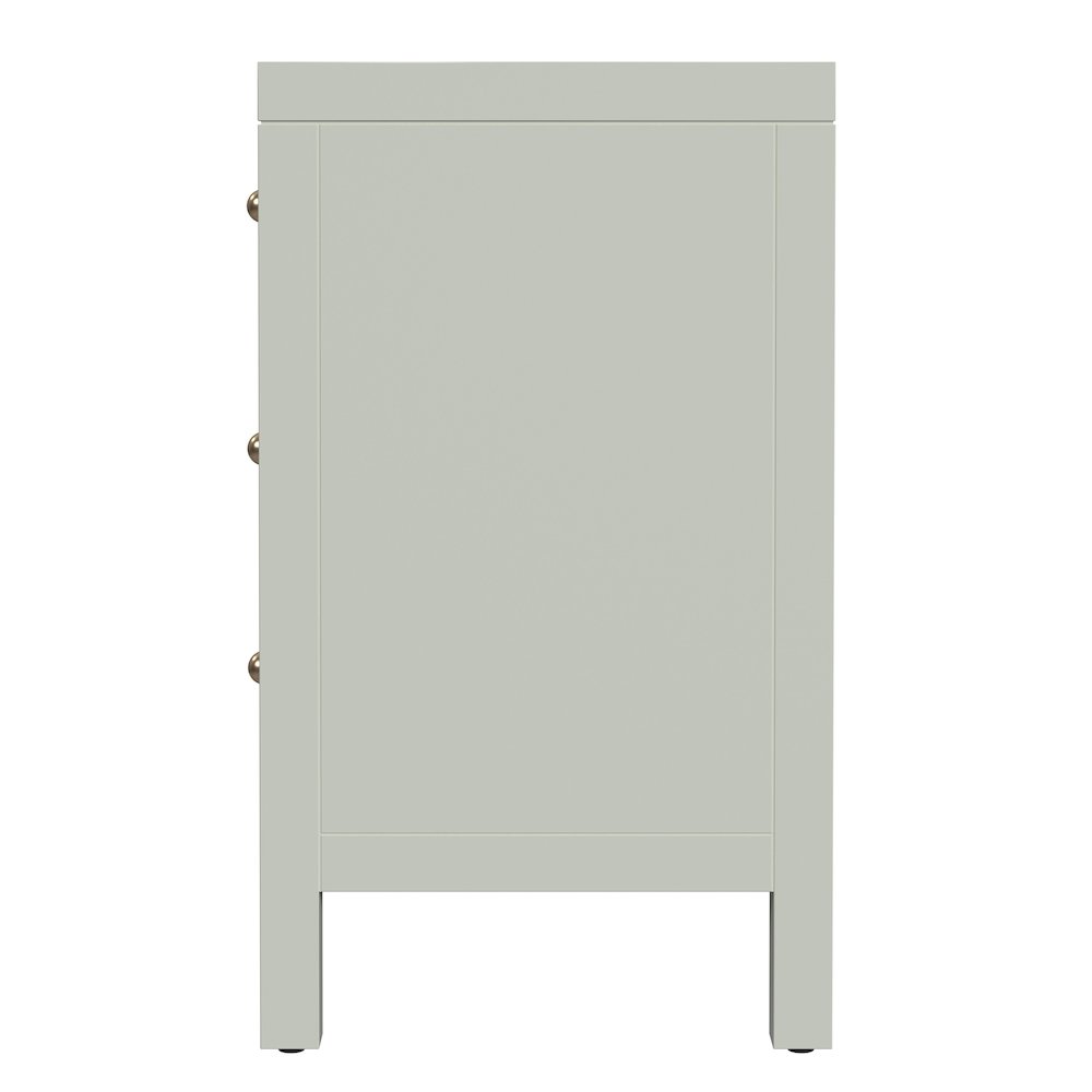 Nora 25 in. W Rectangular Wood 3 Drawer Nightstand, Sage Green. Picture 4
