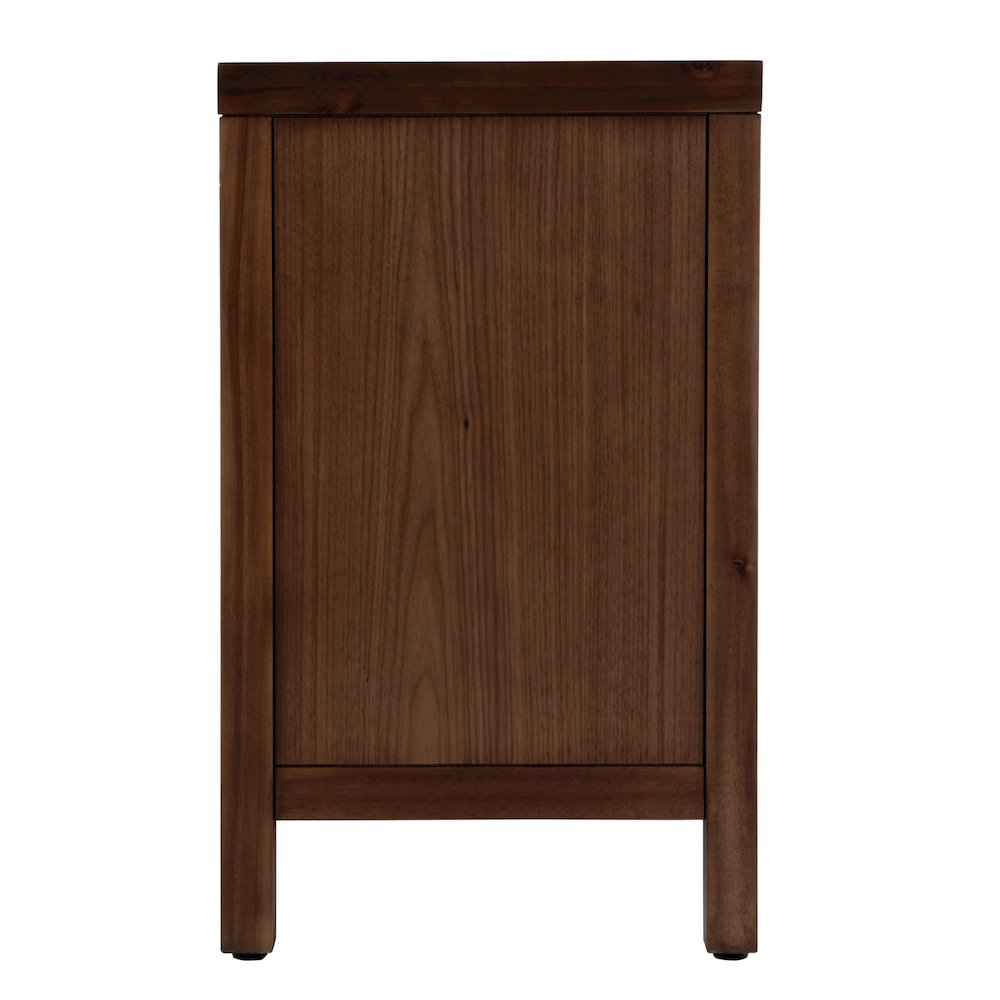 Nora 25 in. W Rectangular Wood 3 Drawer Nightstand, Medium Brown. Picture 6