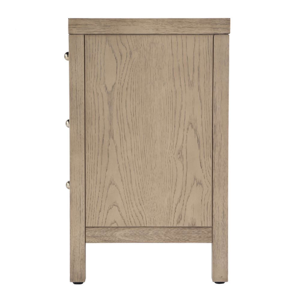 Nora 25 in. W Rectangular Wood 3 Drawer Nightstand, Light Brown. Picture 5