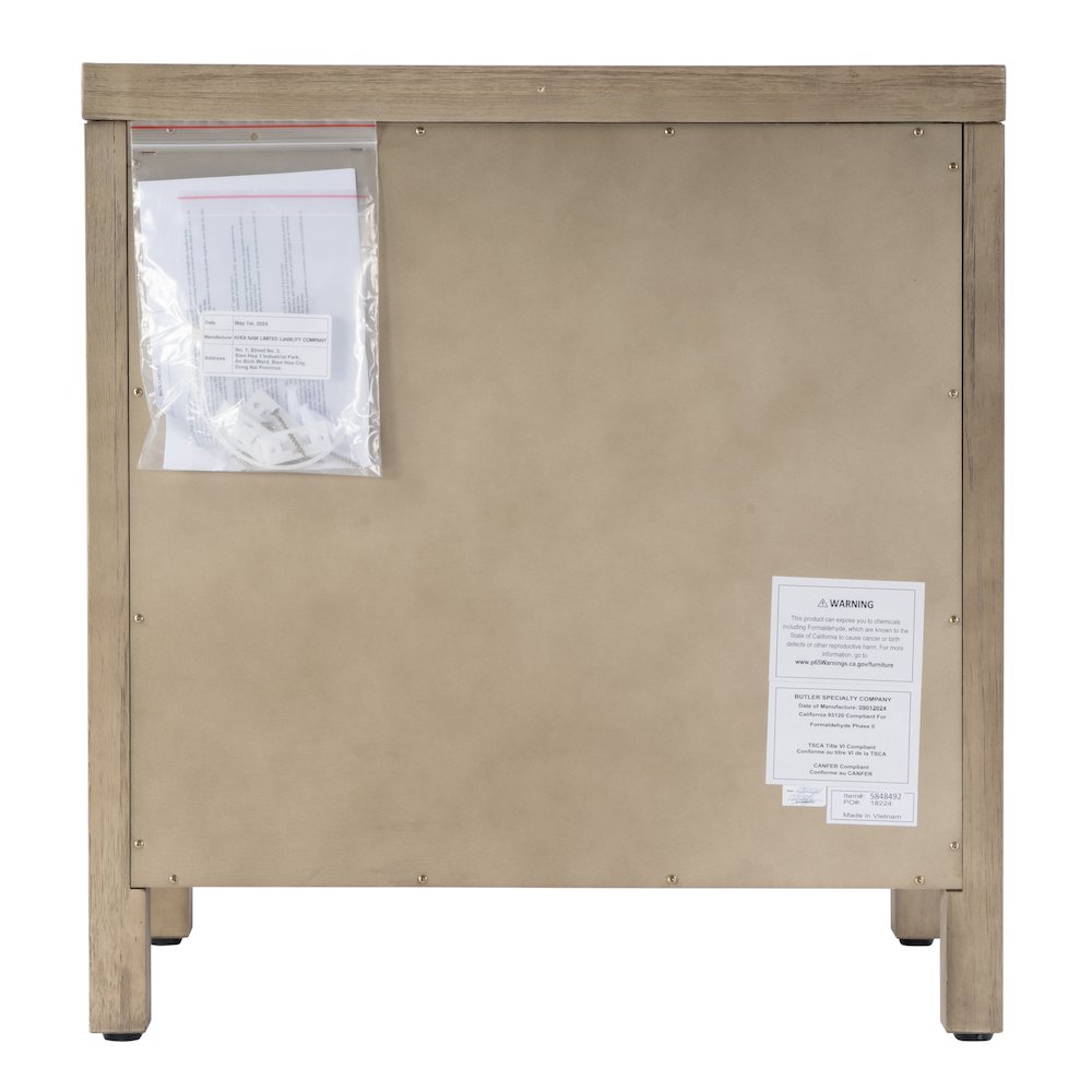 Nora 25 in. W Rectangular Wood 3 Drawer Nightstand, Light Brown. Picture 7