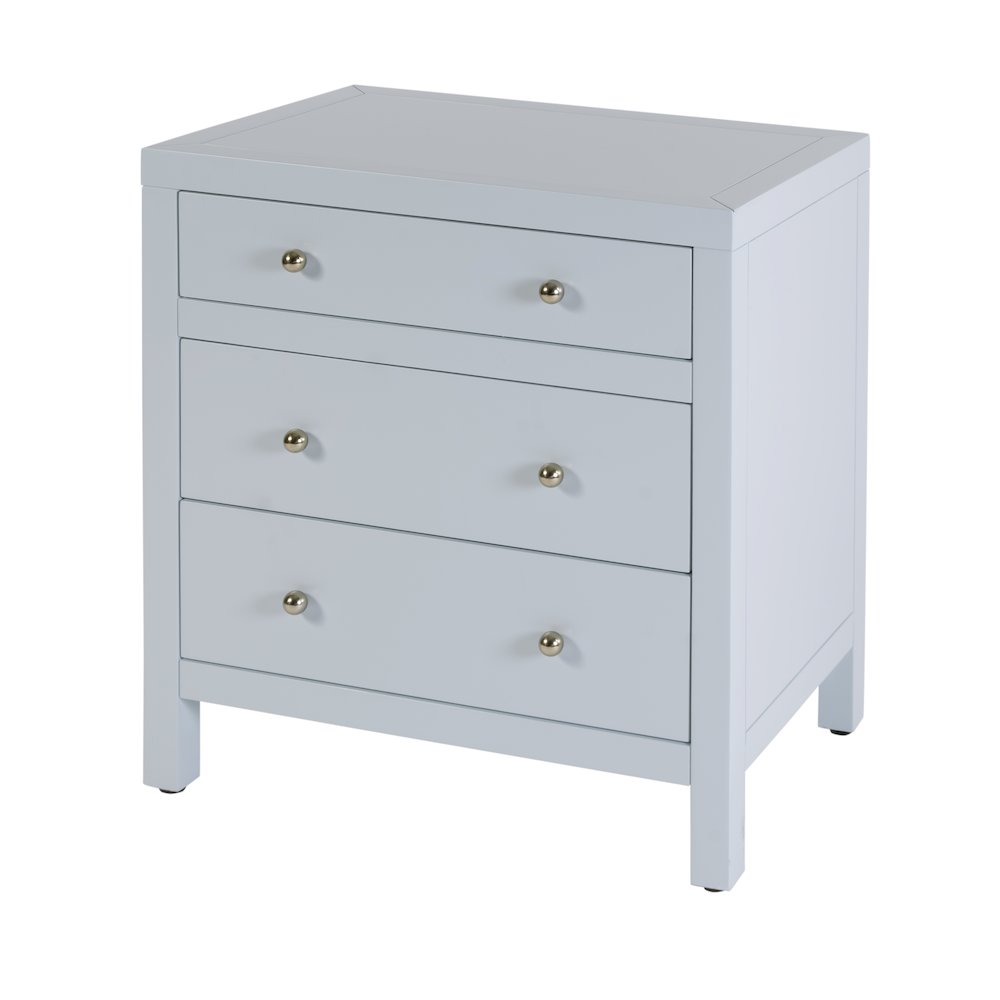 Nora 25 in. W Rectangular Wood 3 Drawer Nightstand, Light Blue. Picture 1