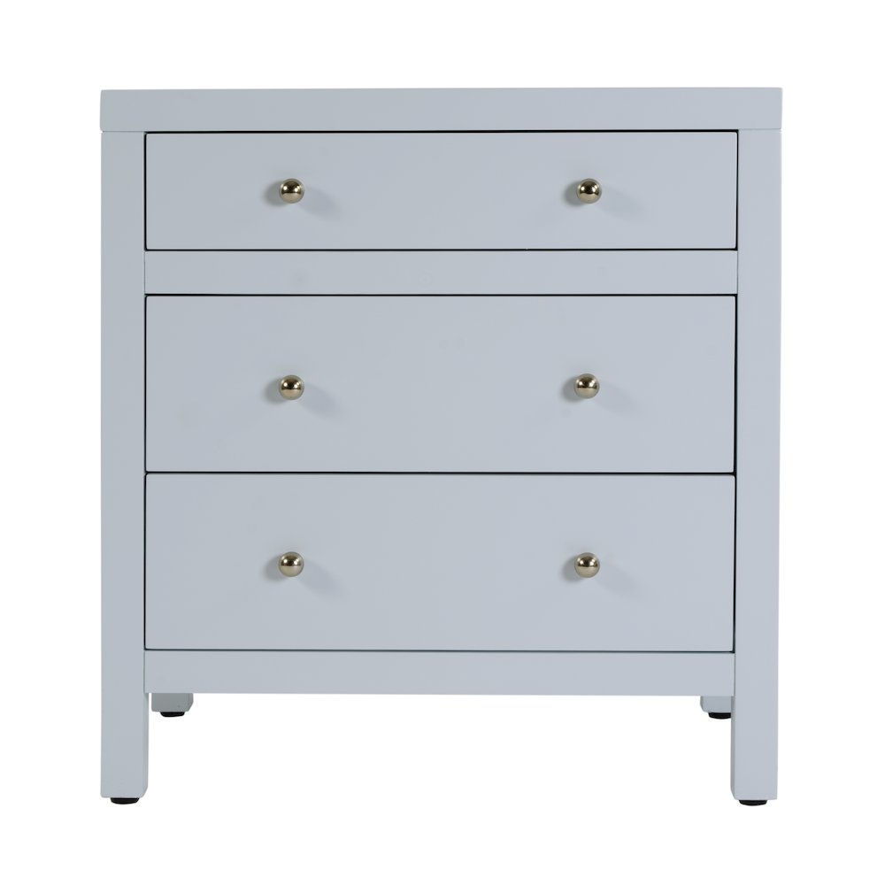 Nora 25 in. W Rectangular Wood 3 Drawer Nightstand, Light Blue. Picture 5