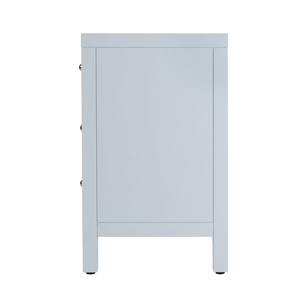 Nora 25 in. W Rectangular Wood 3 Drawer Nightstand, Light Blue. Picture 6