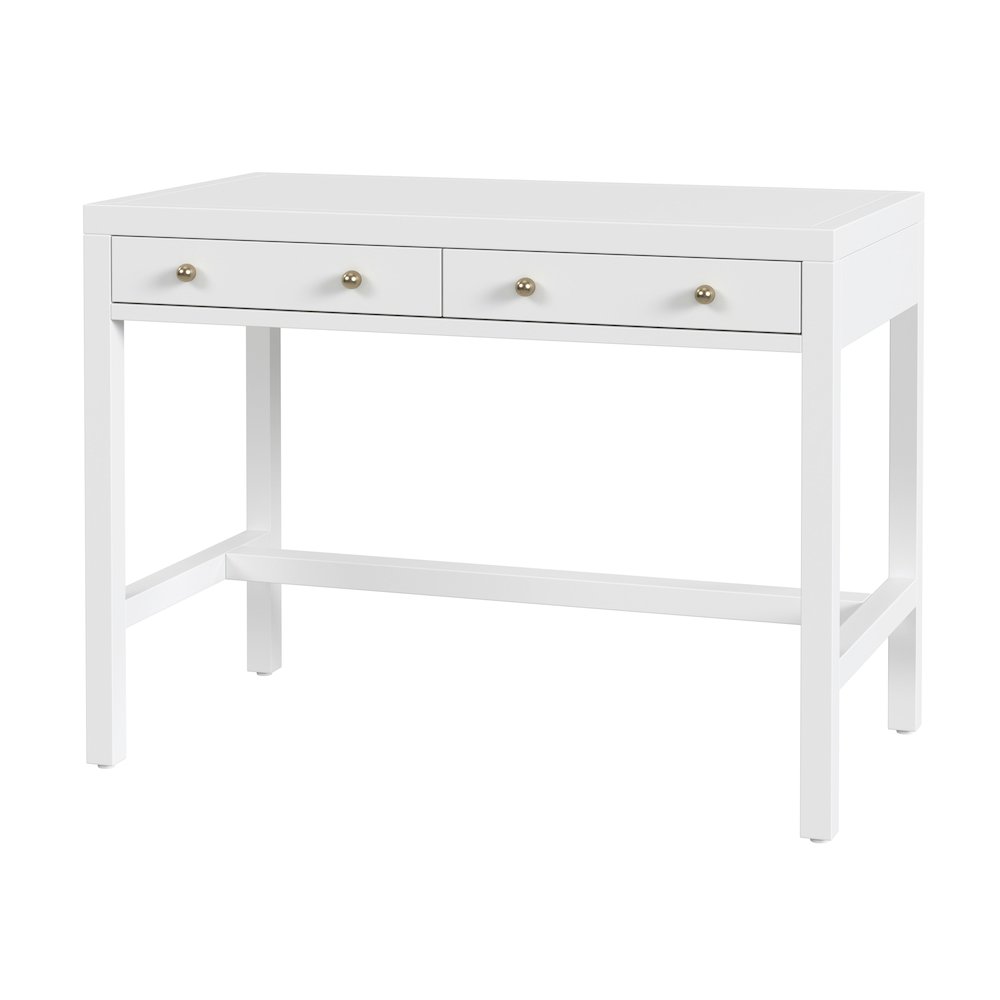 Nora 40 in. W Rectangular Wood 2 Drawer Writing Desk, Smooth White. Picture 1