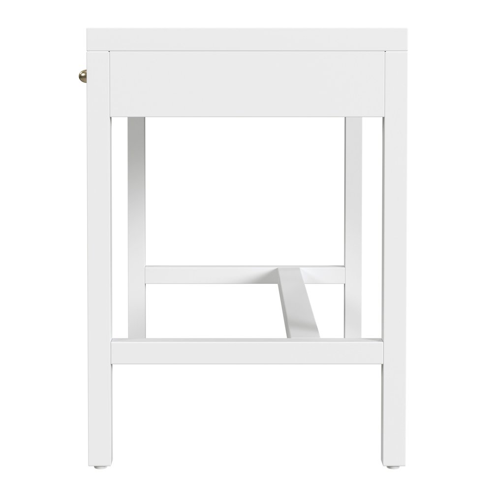 Nora 40 in. W Rectangular Wood 2 Drawer Writing Desk, Smooth White. Picture 5