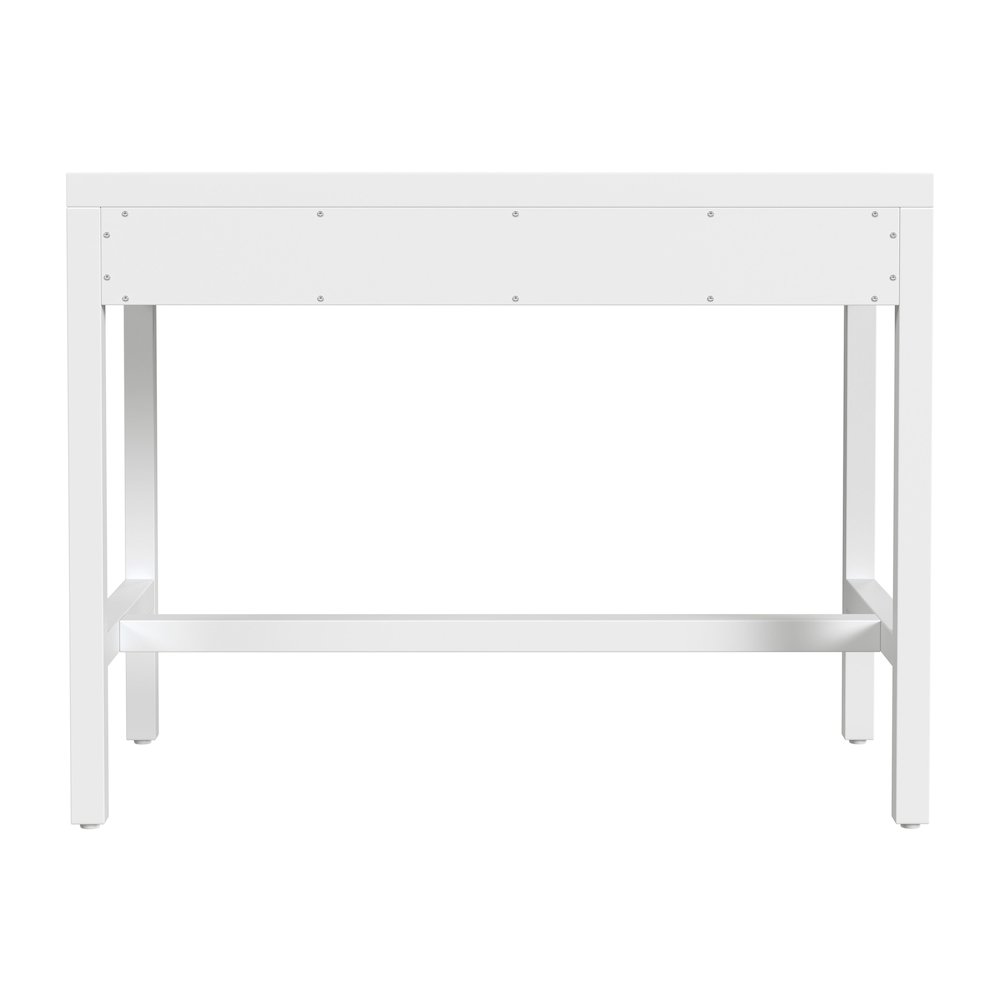 Nora 40 in. W Rectangular Wood 2 Drawer Writing Desk, Smooth White. Picture 6