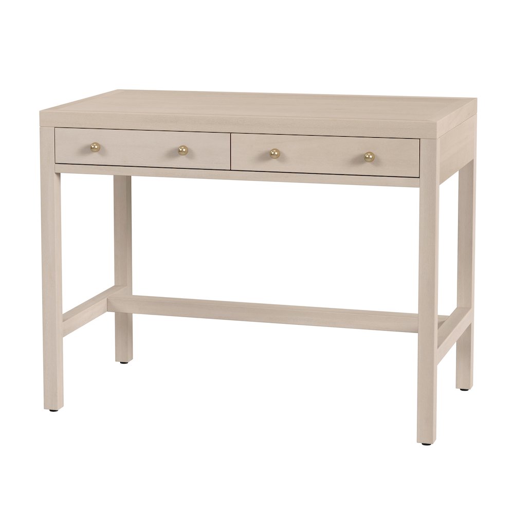 Nora 40 in. W Rectangular Wood 2 Drawer Writing Desk, Taupe. Picture 1