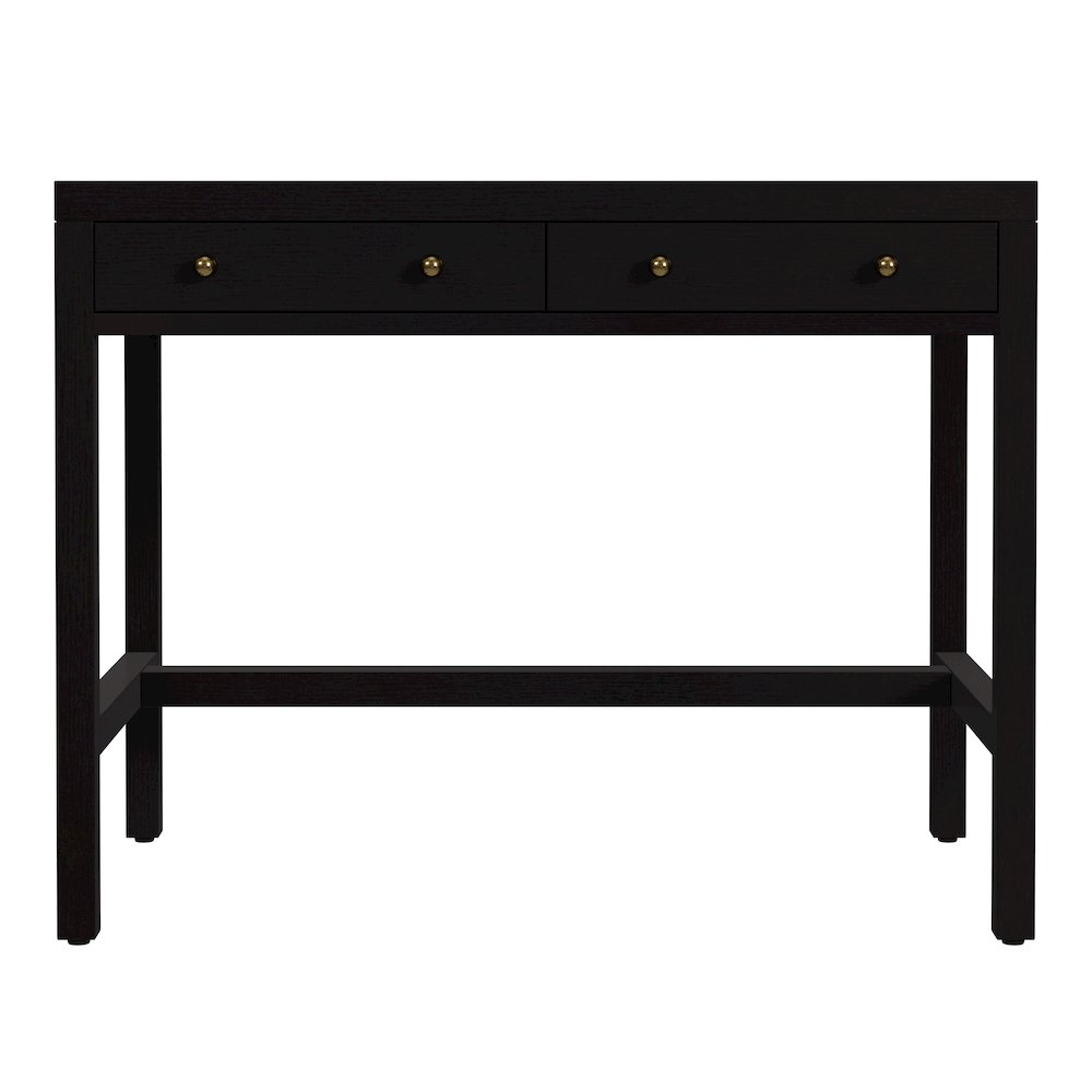 Nora 40 in. W Rectangular Wood 2 Drawer Writing Desk, Coffee. Picture 4