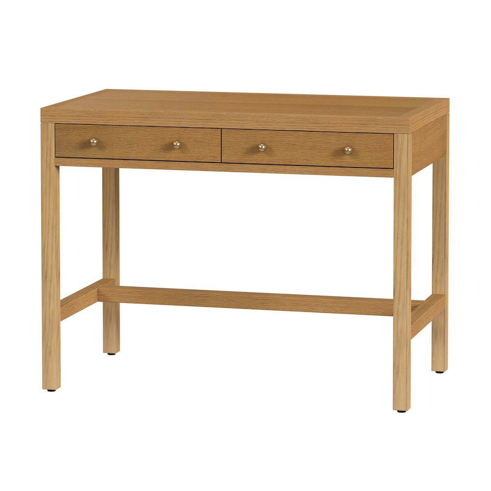 Nora 40 in. W Rectangular Wood 2 Drawer Writing Desk, Natural. Picture 1
