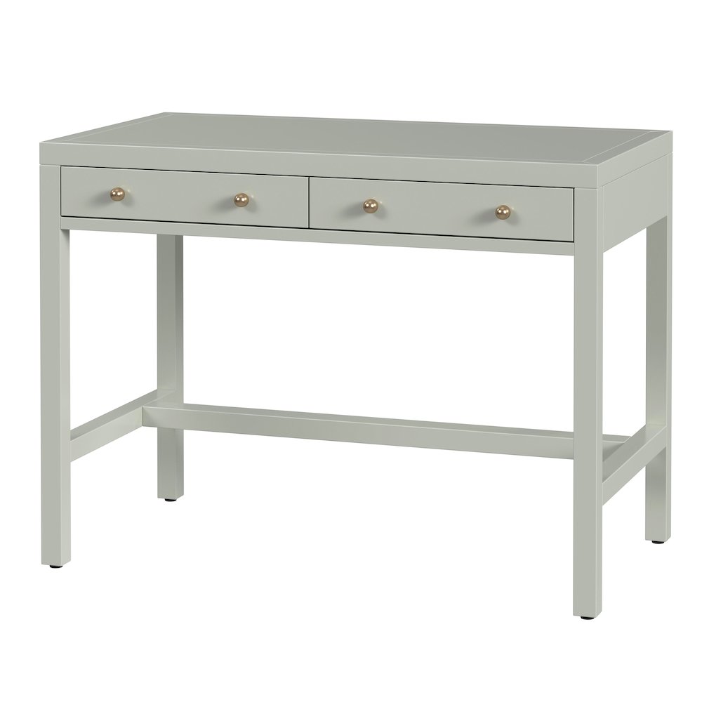 Nora 40 in. W Rectangular Wood 2 Drawer Writing Desk, Sage Green. Picture 1