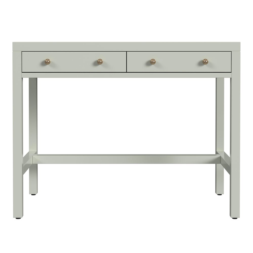 Nora 40 in. W Rectangular Wood 2 Drawer Writing Desk, Sage Green. Picture 4