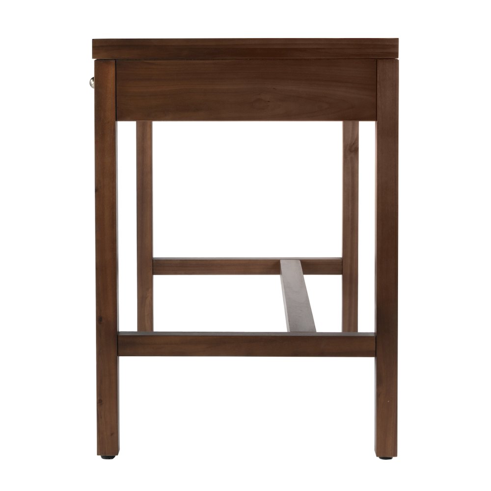 Nora 40 in. W Rectangular Wood 2 Drawer Writing Desk, Medium Brown. Picture 6