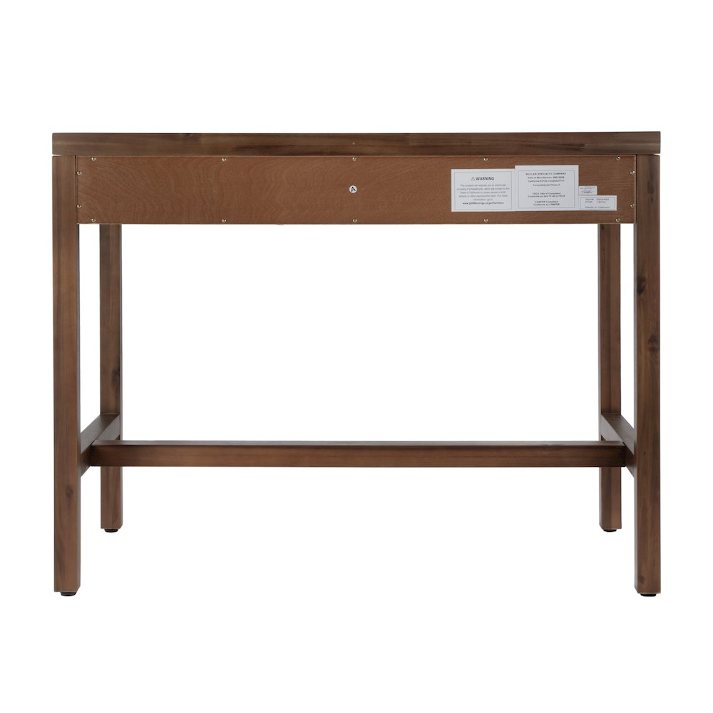 Nora 40 in. W Rectangular Wood 2 Drawer Writing Desk, Medium Brown. Picture 8