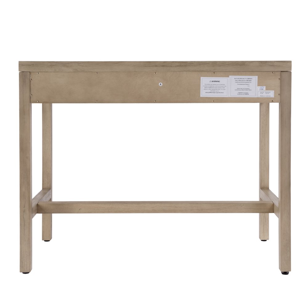 Nora 40 in. W Rectangular Wood 2 Drawer Writing Desk, Light Brown. Picture 7