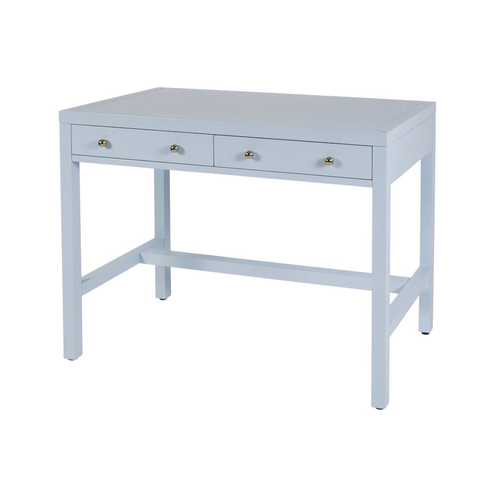 Nora 40 in. W Rectangular Wood 2 Drawer Writing Desk, Light Blue. Picture 1