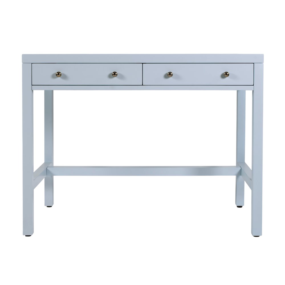 Nora 40 in. W Rectangular Wood 2 Drawer Writing Desk, Light Blue. Picture 5