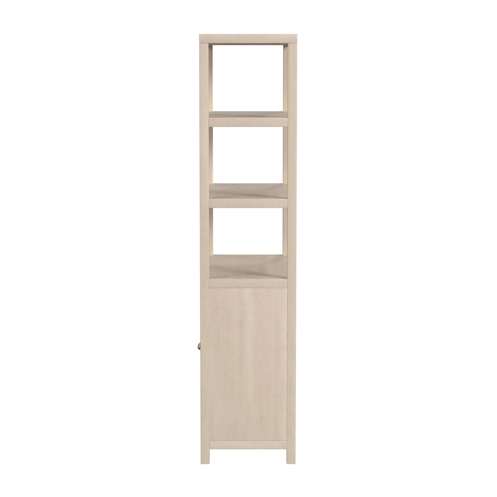 Nora 32 in W. x 72 in. H Wood 3- Tier Etagere Bookcase, Taupe. Picture 5
