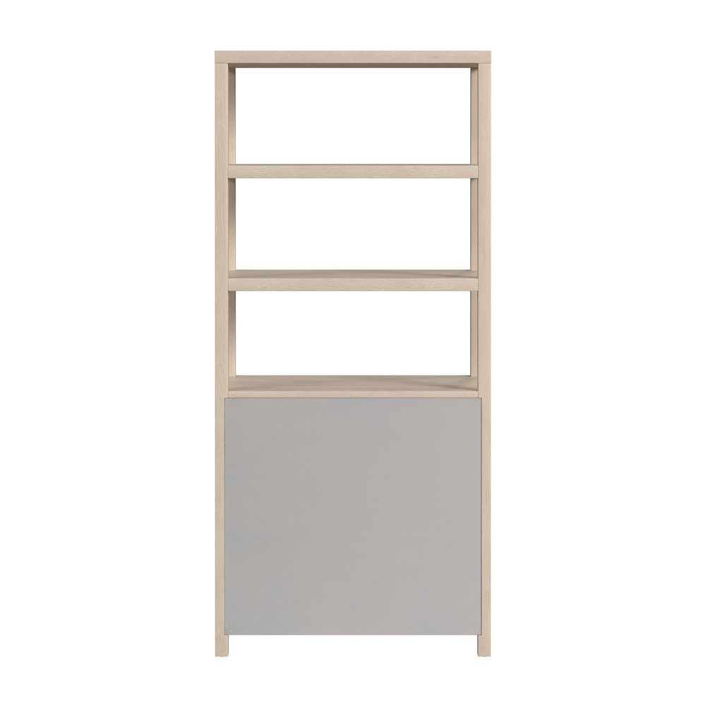 Nora 32 in W. x 72 in. H Wood 3- Tier Etagere Bookcase, Taupe. Picture 6