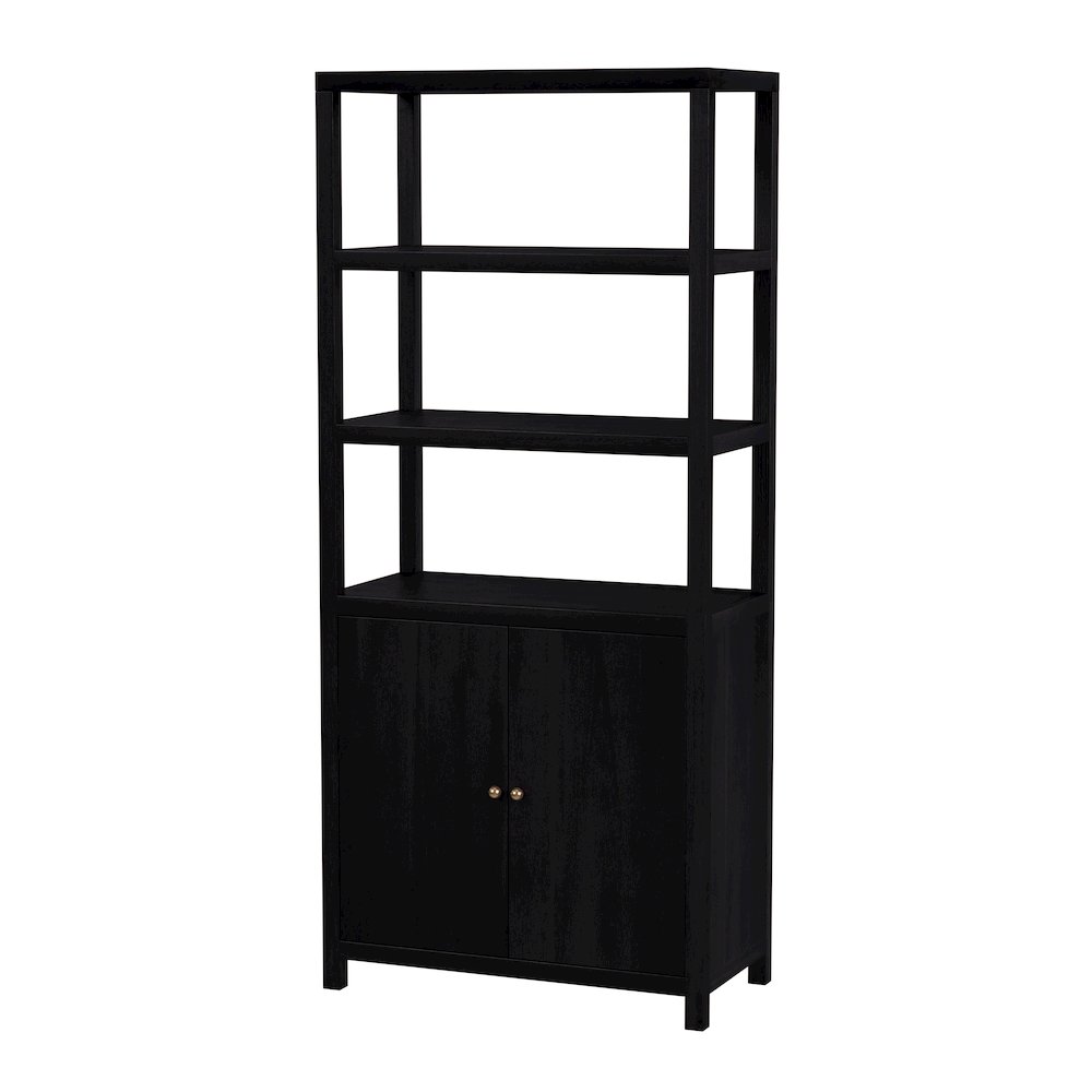 Nora 32 in W. x 72 in. H Wood 3- Tier Etagere Bookcase, Coffee. Picture 1