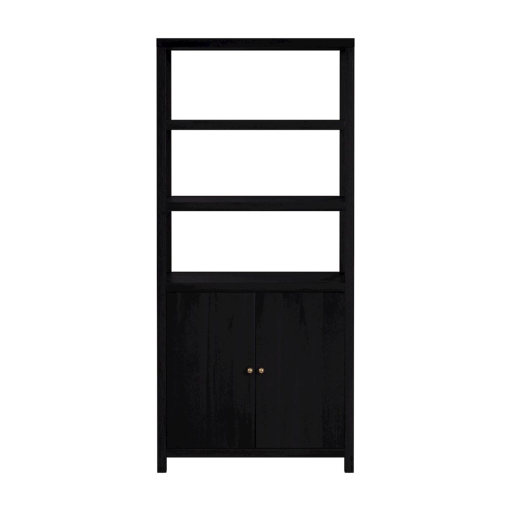 Nora 32 in W. x 72 in. H Wood 3- Tier Etagere Bookcase, Coffee. Picture 4