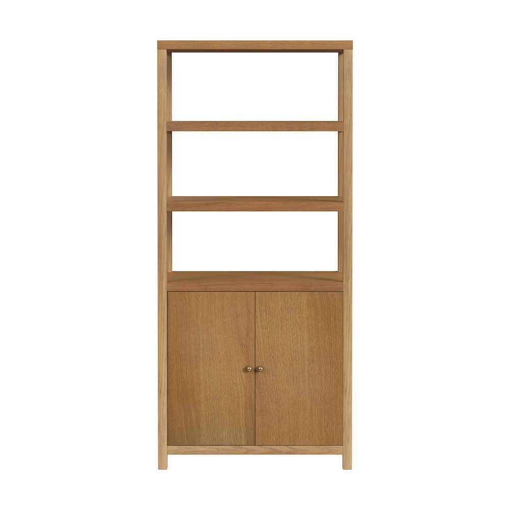 Nora 32 in W. x 72 in. H Wood 3- Tier Etagere Bookcase, Natural. Picture 4