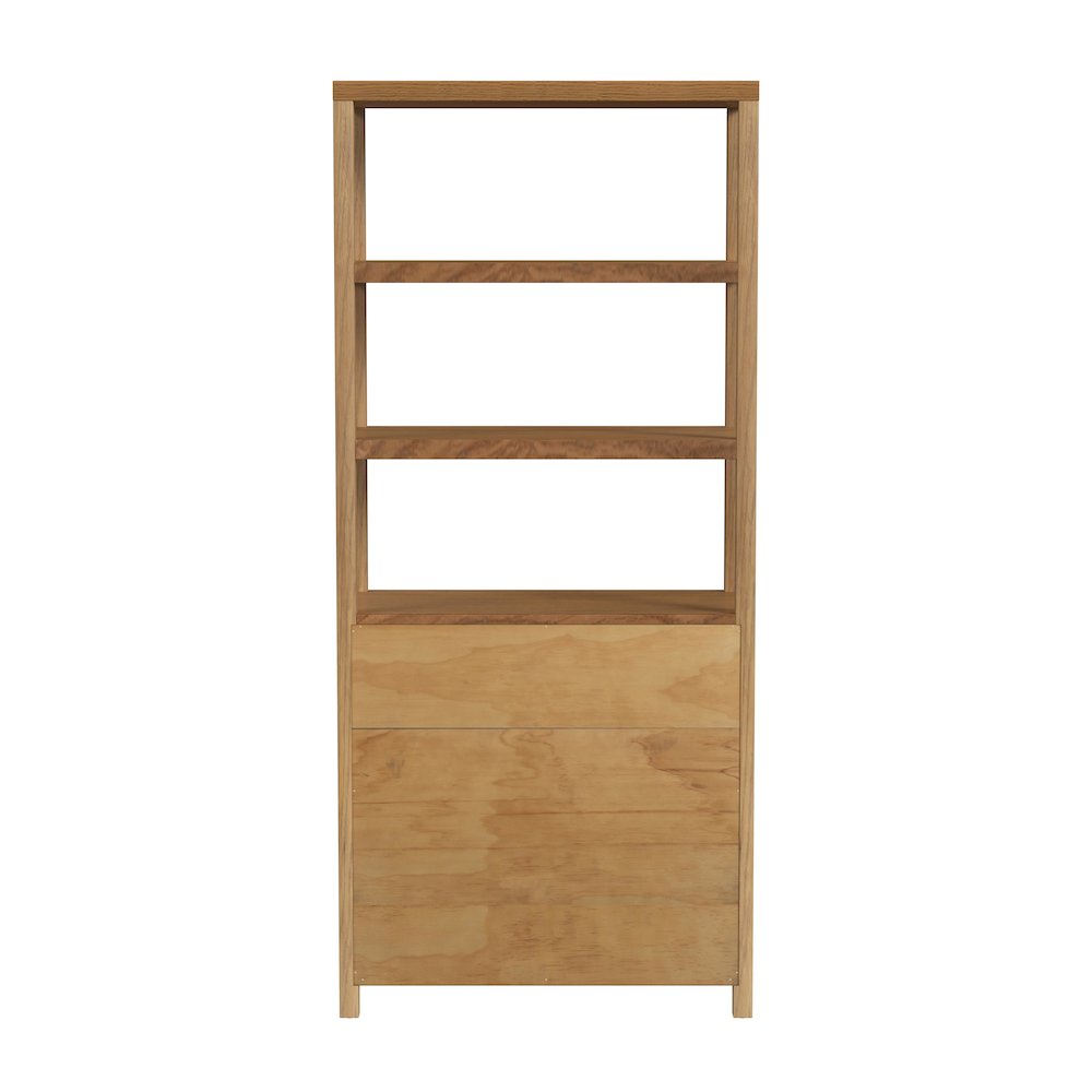 Nora 32 in W. x 72 in. H Wood 3- Tier Etagere Bookcase, Natural. Picture 6