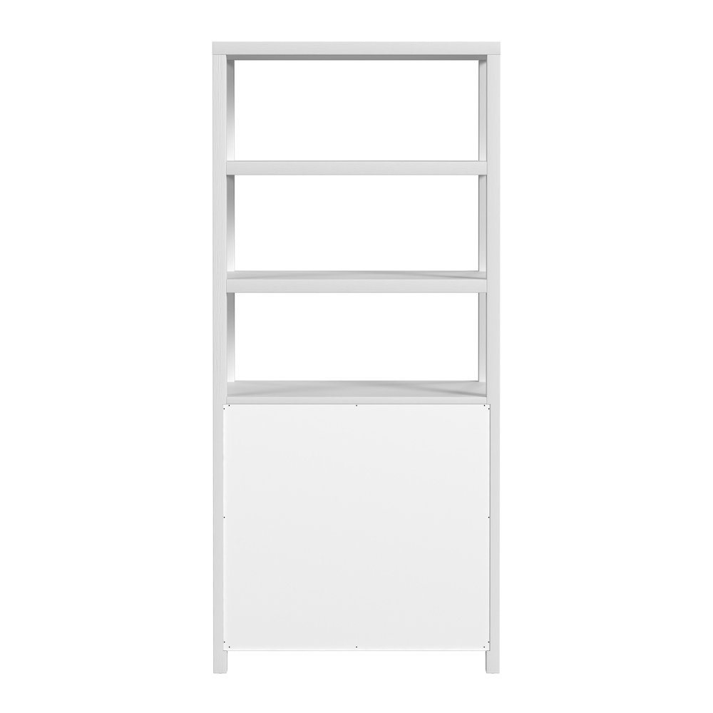 Nora 32 in W. x 72 in. H Wood 3- Tier Etagere Bookcase, White. Picture 6