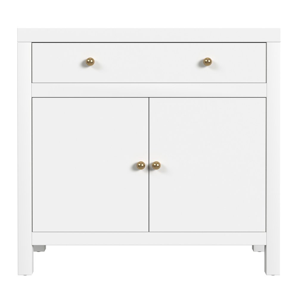 Nora 31 in. W 1 Drawer 2 Door Accent Storage Cabinet, Smooth White. Picture 4