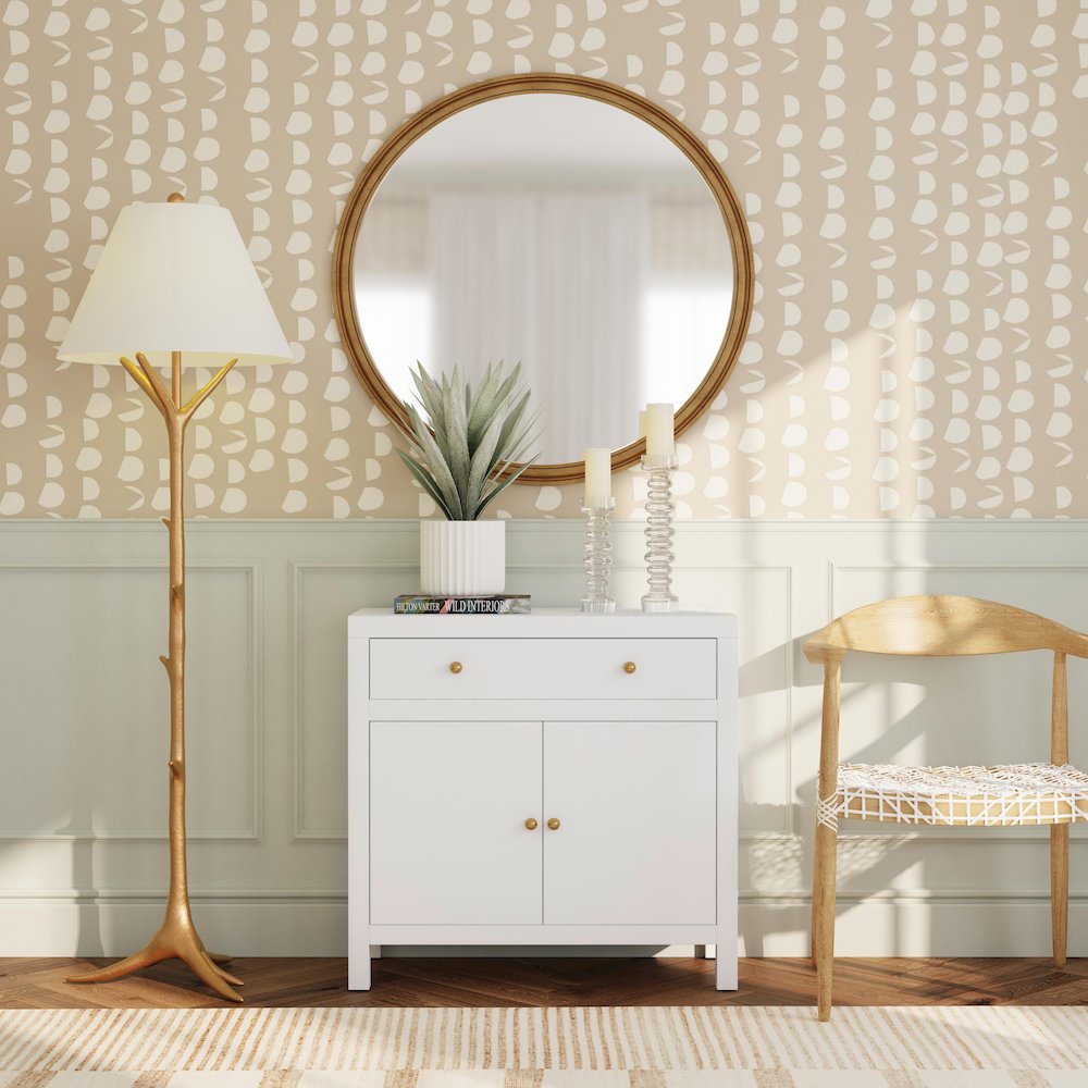 Nora 31 in. W 1 Drawer 2 Door Accent Storage Cabinet, Smooth White. Picture 2