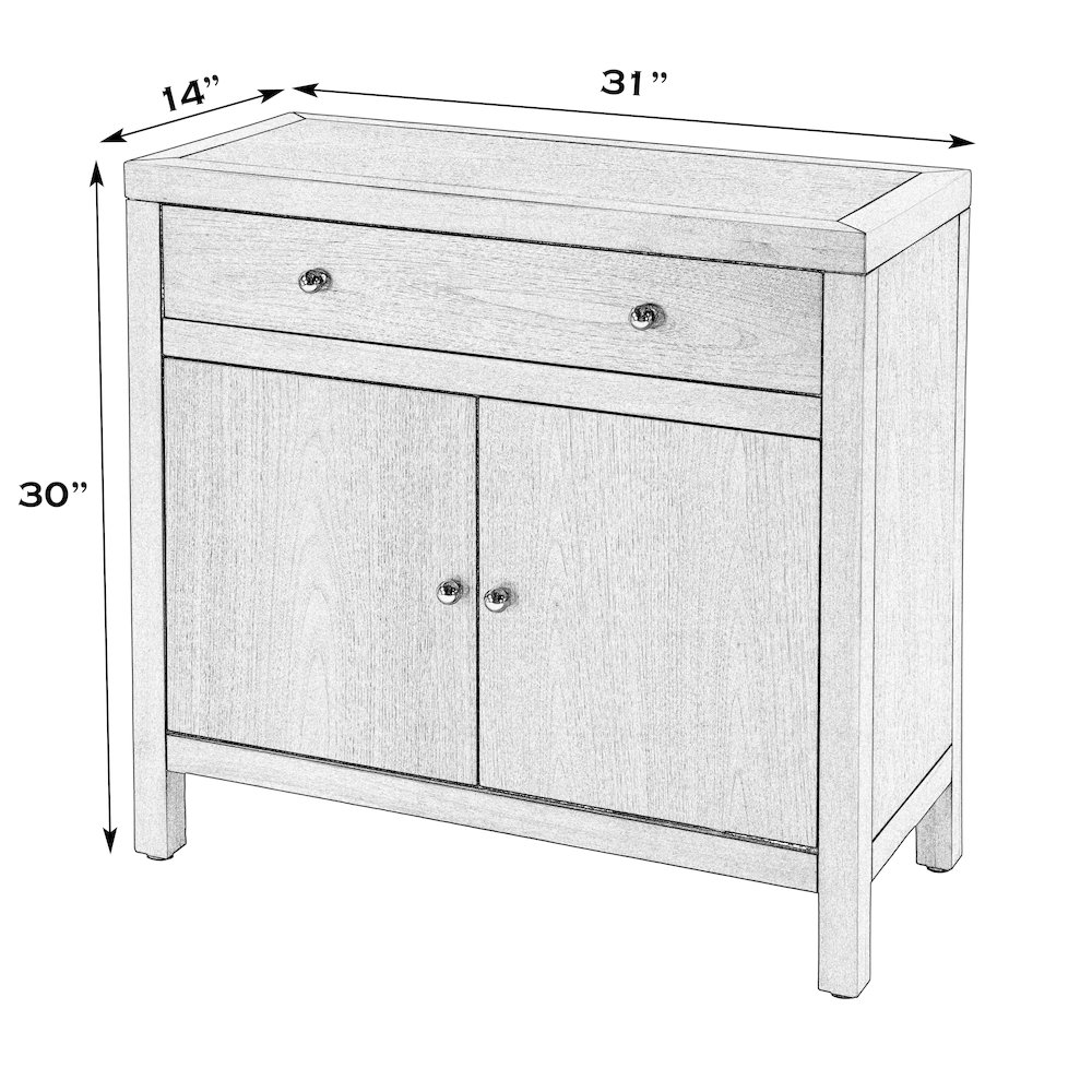 Nora 31 in. W 1 Drawer 2 Door Accent Storage Cabinet, Smooth White. Picture 3