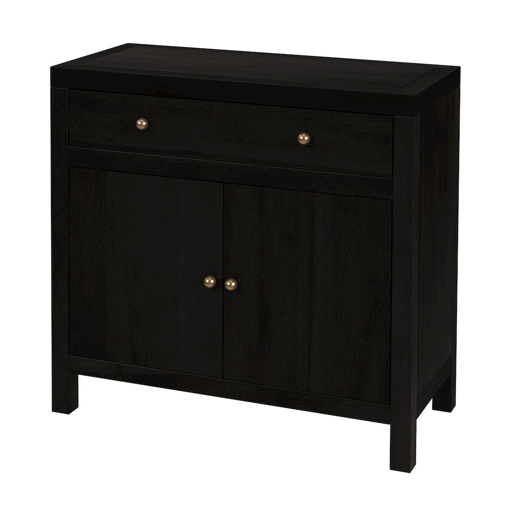 Nora 31 in. W Wood 1 Drawer 2 Door Accent Storage Cabinet, Coffee. Picture 1