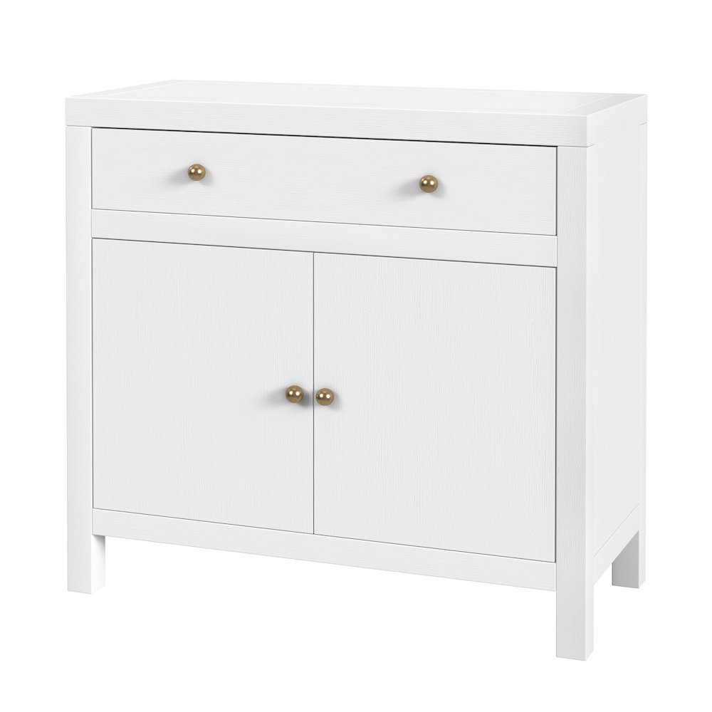 Nora 31 in. W 1 Drawer 2 Door Accent Storage Cabinet, White. Picture 1