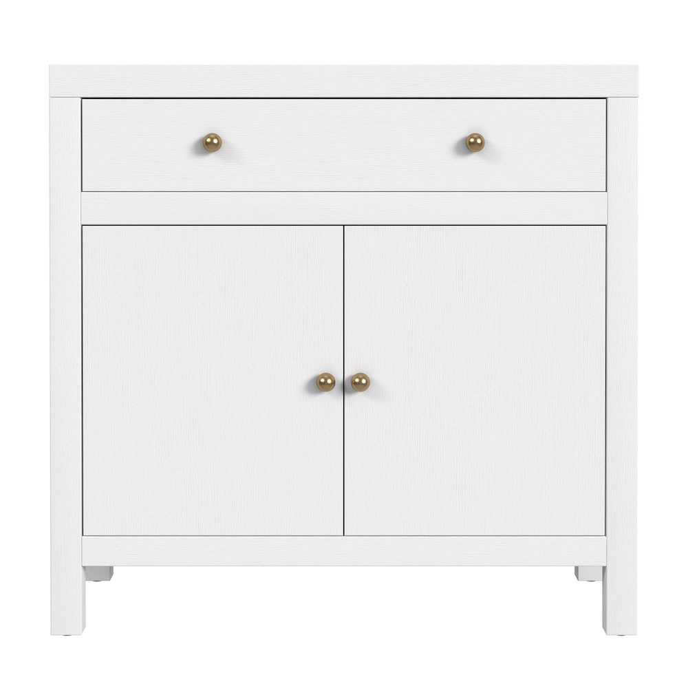 Nora 31 in. W 1 Drawer 2 Door Accent Storage Cabinet, White. Picture 4