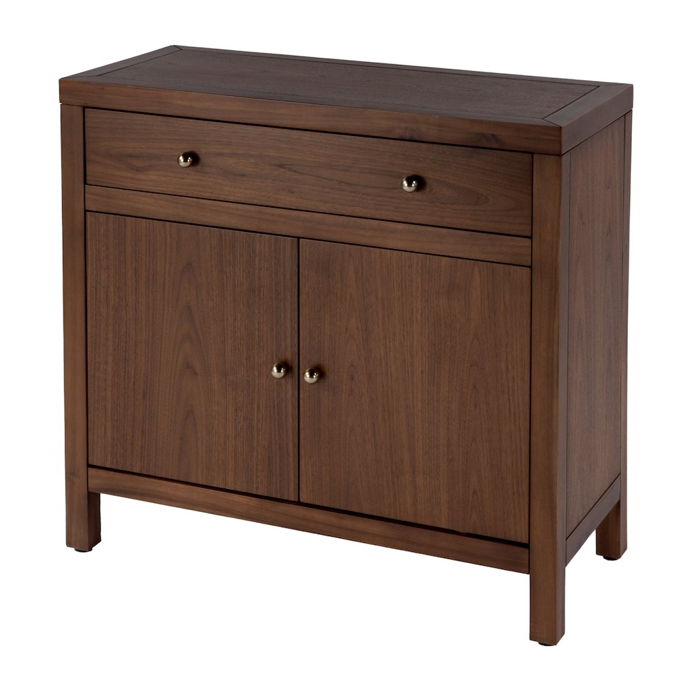 Nora 31 in. W Wood 1 Drawer 2 Door Accent Storage Cabinet, Medium Brown. Picture 1