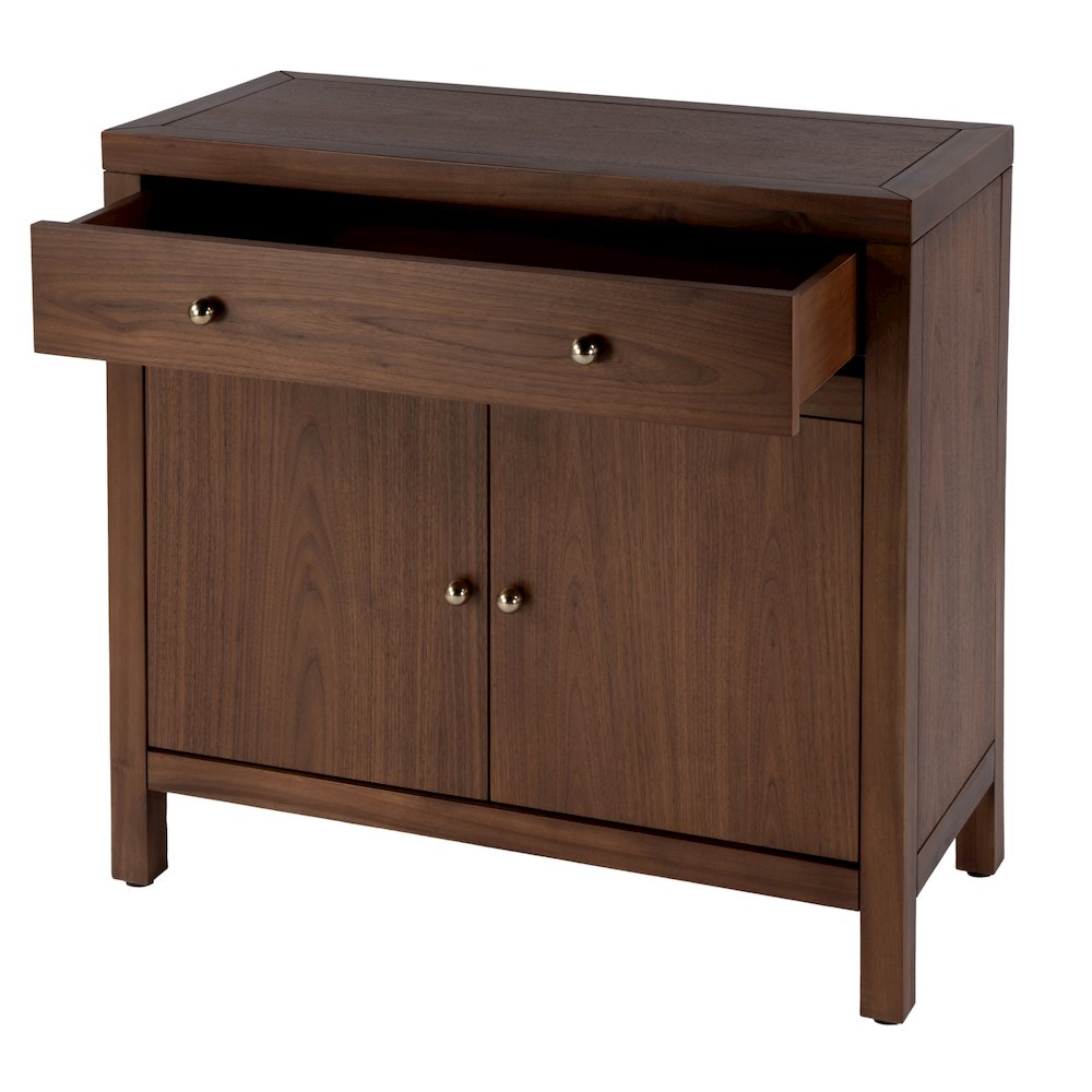 Nora 31 in. W Wood 1 Drawer 2 Door Accent Storage Cabinet, Medium Brown. Picture 4