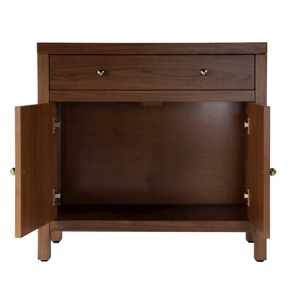 Nora 31 in. W Wood 1 Drawer 2 Door Accent Storage Cabinet, Medium Brown. Picture 6