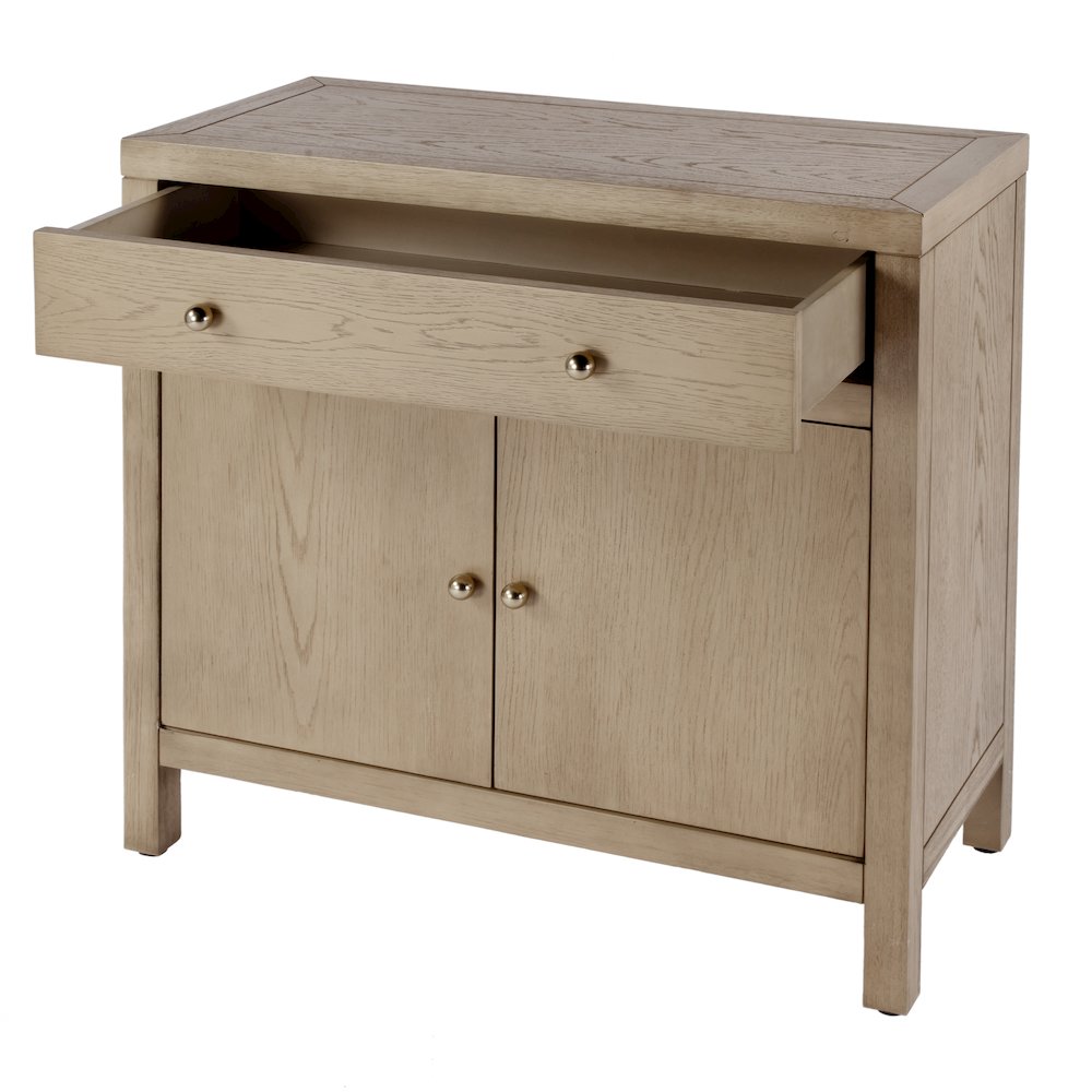 Nora 31 in. W Wood 1 Drawer 2 Door Accent Storage Cabinet, Light Brown. Picture 3