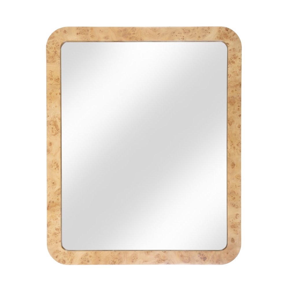 Cora 44 in. W x 36 in. H Rectangular Burl Wall Mirror, Tan. Picture 3