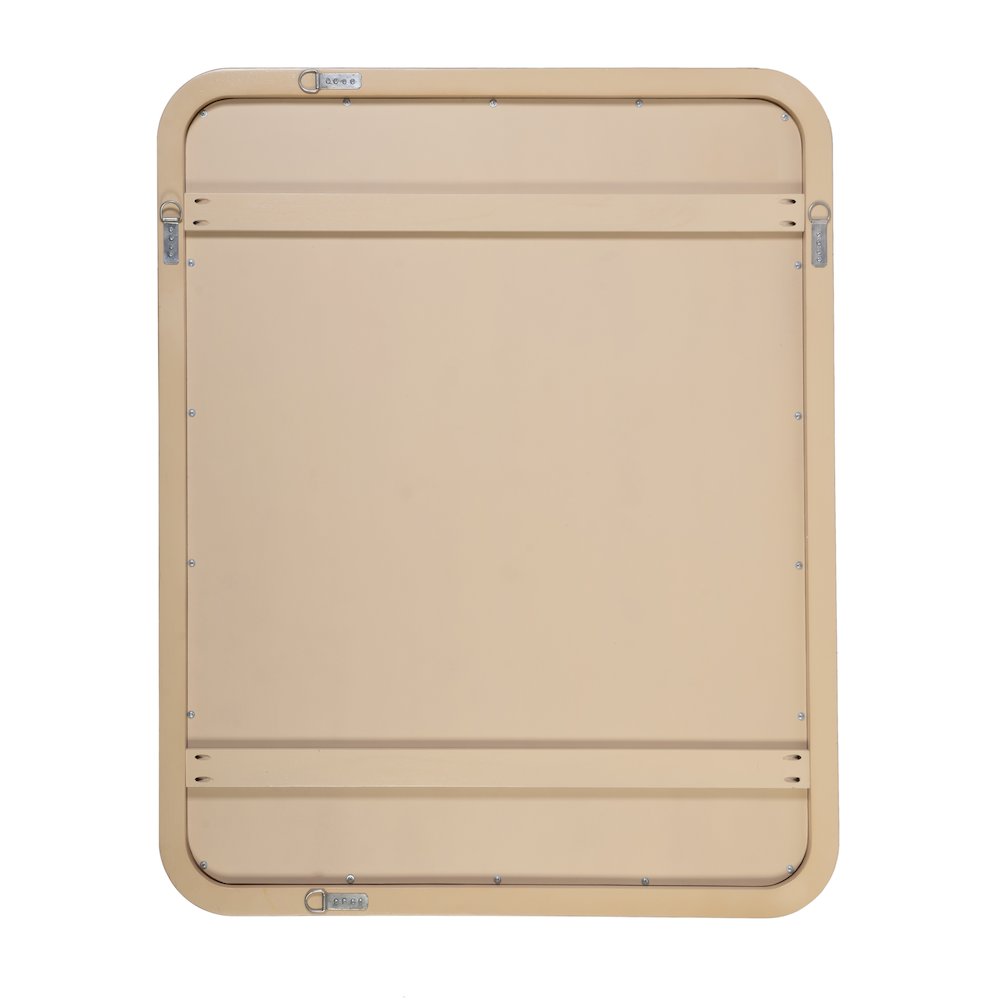 Cora 44 in. W x 36 in. H Rectangular Burl Wall Mirror, Tan. Picture 5