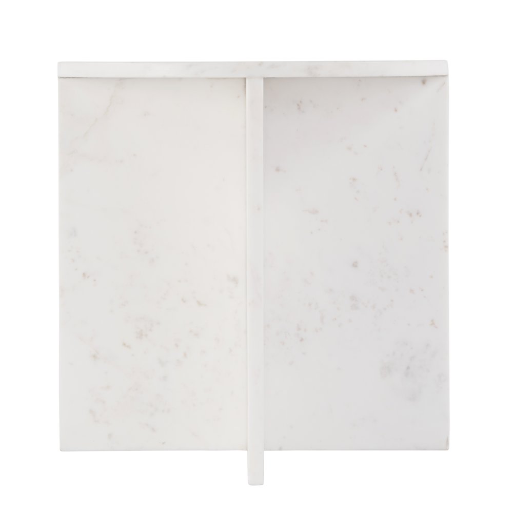 Vienna 19.5 in. W Round 100% Marble Accent Table, White. Picture 6
