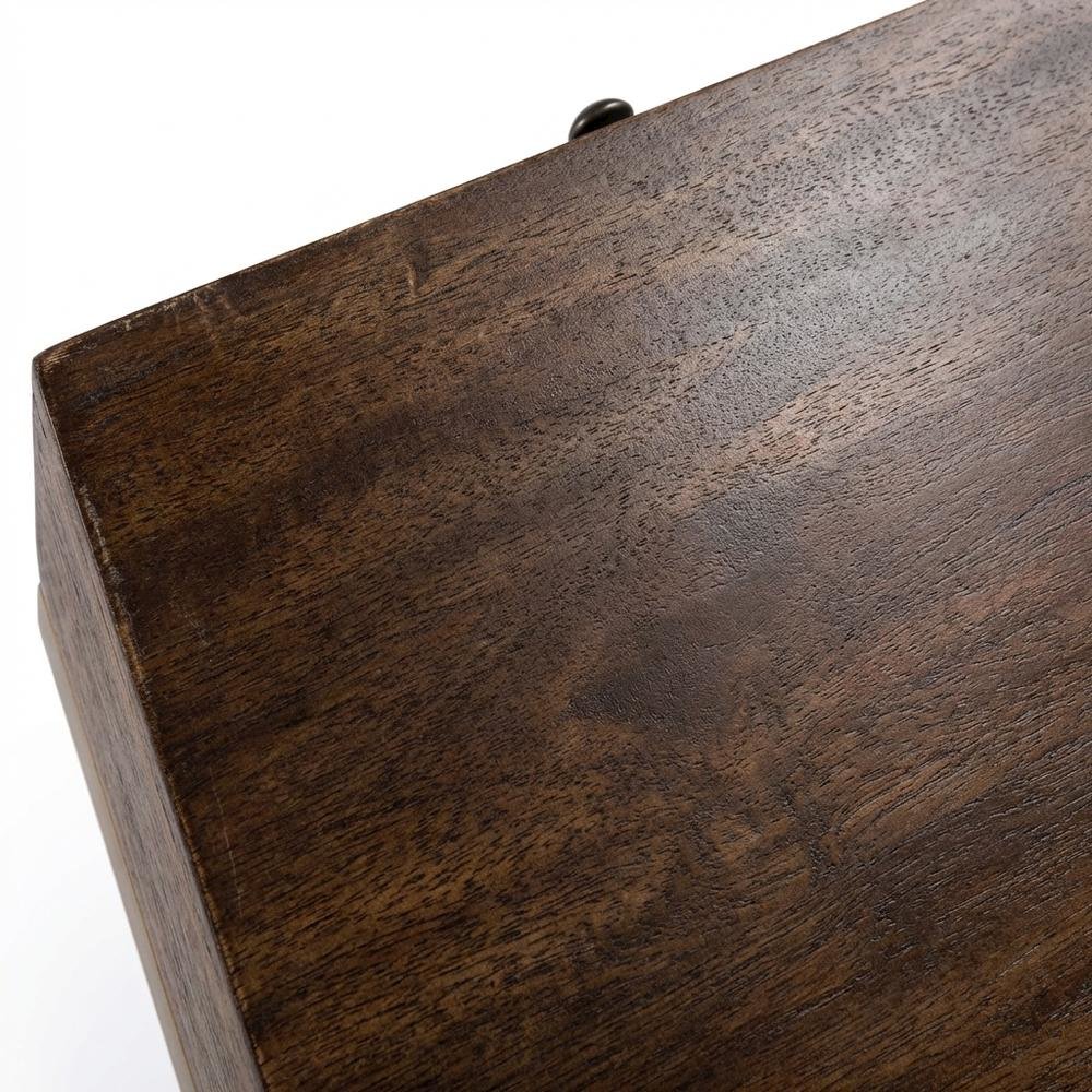 C Shaped End Table with Drawer, Mid-Century Modern Side Table for Living Room. Picture 6